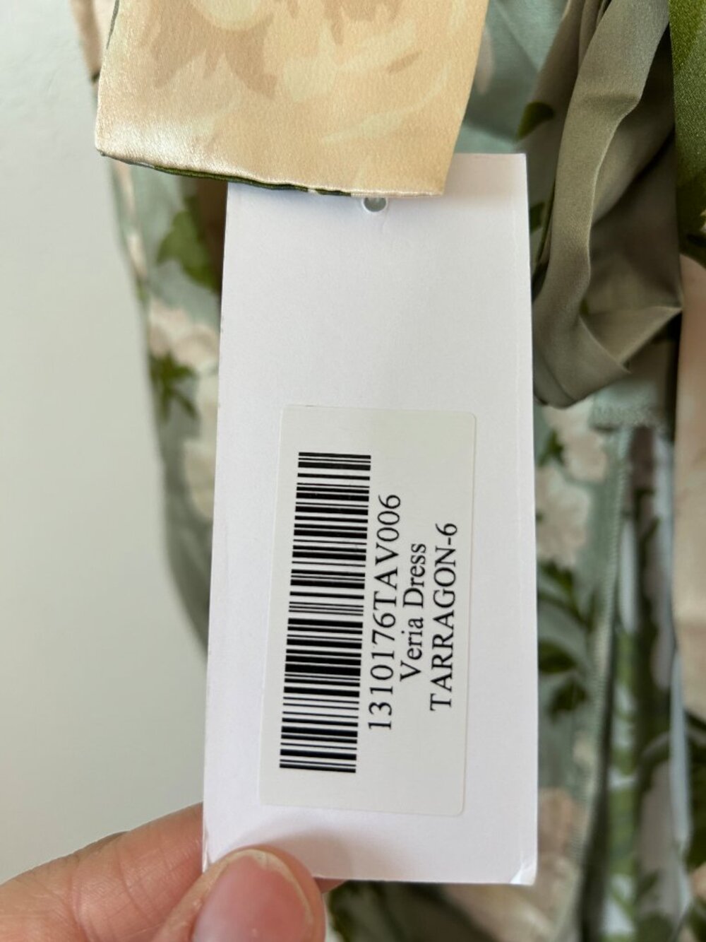 NWT Reformation Veria Silk Maxi Dress Green Floral Halter Open Back Size 6 - Picture 3 of 7